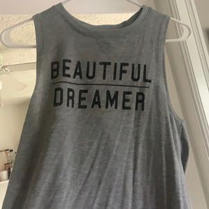 Beautiful dreamer grey tank top